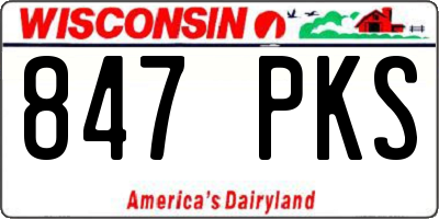 WI license plate 847PKS