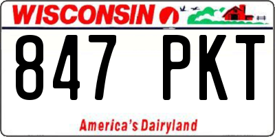 WI license plate 847PKT