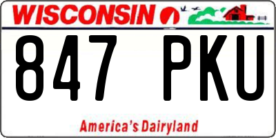 WI license plate 847PKU