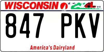 WI license plate 847PKV
