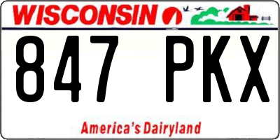 WI license plate 847PKX