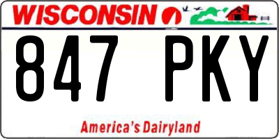 WI license plate 847PKY