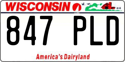 WI license plate 847PLD