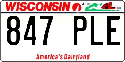 WI license plate 847PLE
