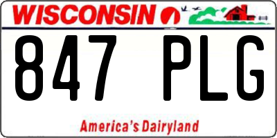 WI license plate 847PLG