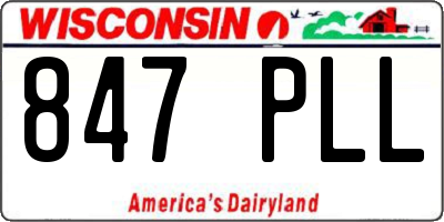 WI license plate 847PLL