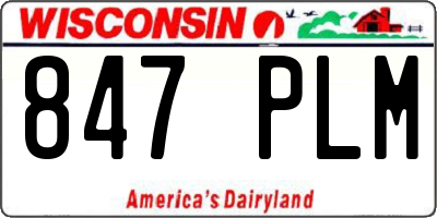 WI license plate 847PLM
