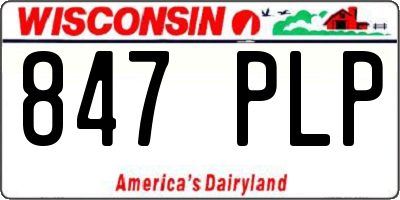 WI license plate 847PLP