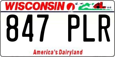 WI license plate 847PLR