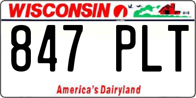 WI license plate 847PLT