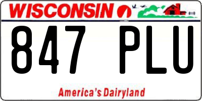 WI license plate 847PLU