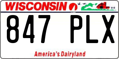 WI license plate 847PLX