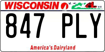 WI license plate 847PLY