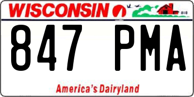 WI license plate 847PMA