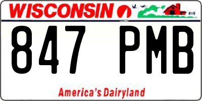 WI license plate 847PMB