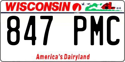 WI license plate 847PMC