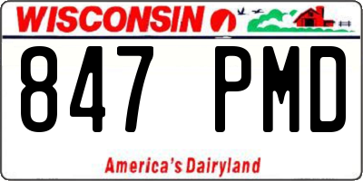WI license plate 847PMD