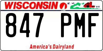 WI license plate 847PMF