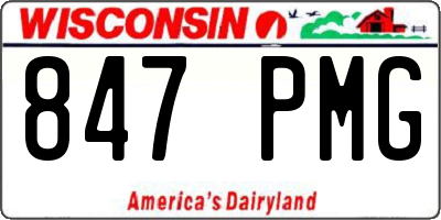 WI license plate 847PMG