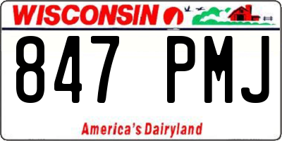 WI license plate 847PMJ