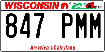 WI license plate 847PMM
