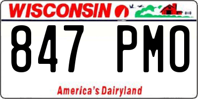 WI license plate 847PMO