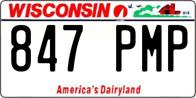 WI license plate 847PMP