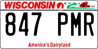WI license plate 847PMR