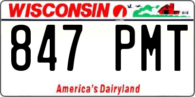 WI license plate 847PMT