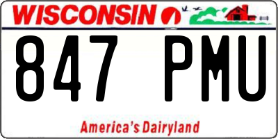 WI license plate 847PMU