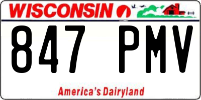 WI license plate 847PMV