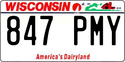 WI license plate 847PMY