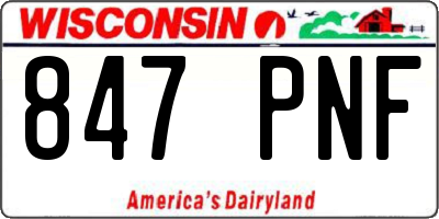 WI license plate 847PNF
