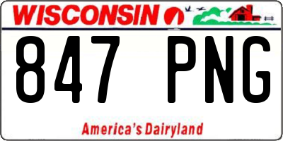 WI license plate 847PNG