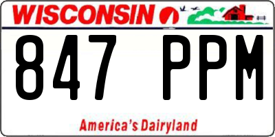 WI license plate 847PPM