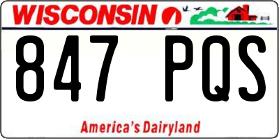 WI license plate 847PQS