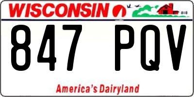WI license plate 847PQV