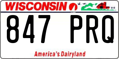 WI license plate 847PRQ