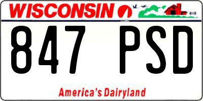 WI license plate 847PSD