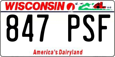 WI license plate 847PSF