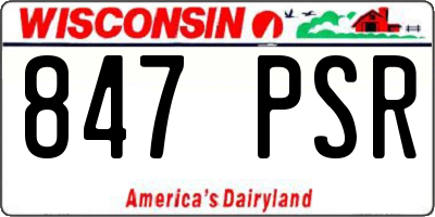WI license plate 847PSR