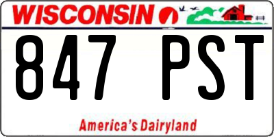 WI license plate 847PST