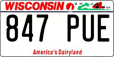 WI license plate 847PUE