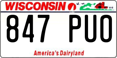 WI license plate 847PUO