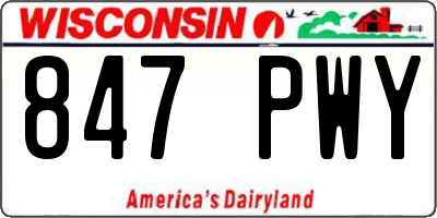 WI license plate 847PWY