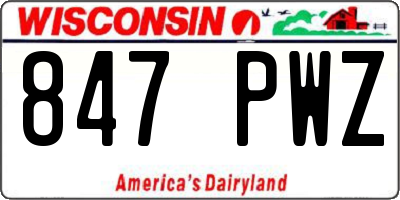 WI license plate 847PWZ