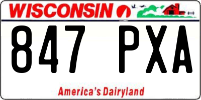 WI license plate 847PXA