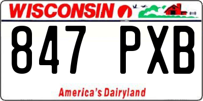 WI license plate 847PXB