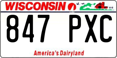 WI license plate 847PXC