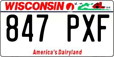 WI license plate 847PXF